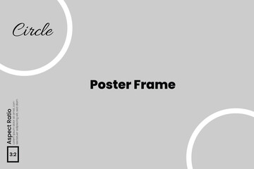 Graphic design template featuring a poster photo frame with two circle layout in 3:2 ratio