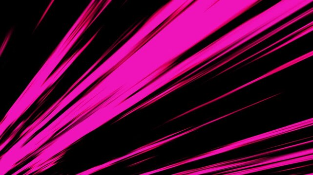 High-energy pink speed lines in anime style slash diagonally across black space, delivering a fast, powerful motion effect perfect for action edits and dramatic sequences.