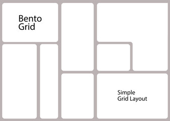 Bento grid layout concept displaying a modern, responsive user interface design pattern with multiple adaptable sections