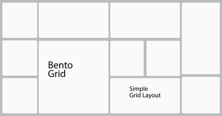 Bento grid layout showcasing a modern, modular design for web interfaces and digital applications display.