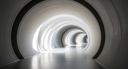 Obraz premium Illuminated Concrete Tunnel - A Modern Architectural Perspective.