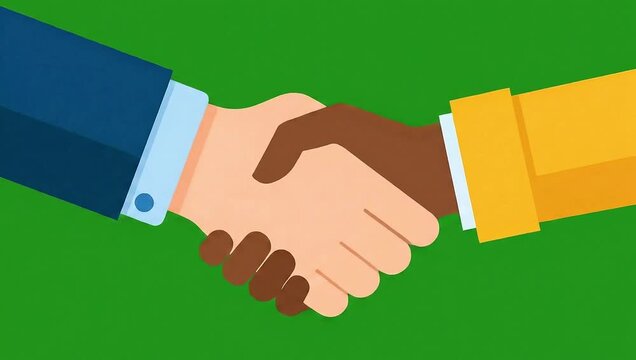 handshake with a green background