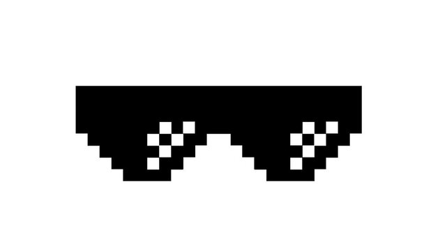 Pixelated Sunglasses Icon Representing Coolness and Internet Meme Culture
