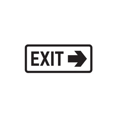 Exit sign right arrow silhouette icon