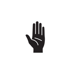 Open palm hand silhouette icon
