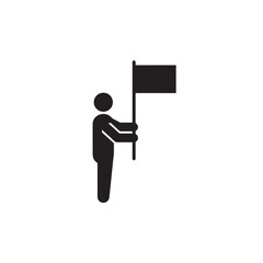 Person holding flag silhouette icon