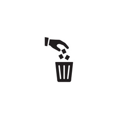 Trash disposal bin silhouette icon