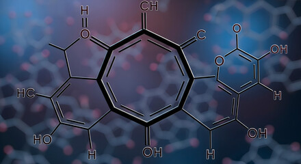 Molecular structure diagram of a complex organic chemical compound