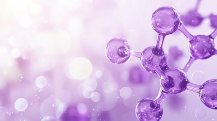 Abstract purple molecular structure background for cosmetic or medical science.
