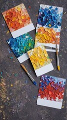 Postcard of the color festival, free space for text