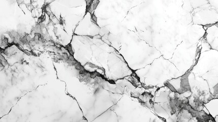 Obraz premium A smooth white marble surface features dark gray veins and cracks. The patterns create a natural design that adds texture and interest to the setting.