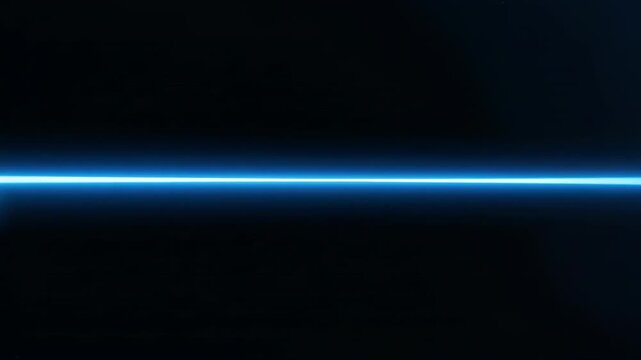 Fluorescent neon blue line graph pulsing rapidly across a black data screen before briefly flatlining into a straight blank signal stream, pulsing, medical