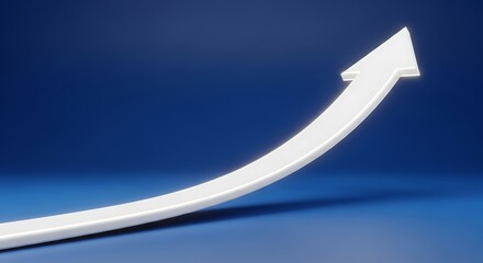 Upward Trend - A White Arrow Symbolizing Growth and Progress.