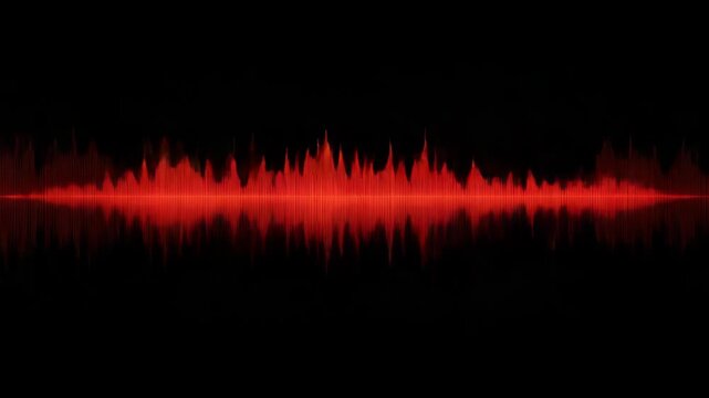 Sonic Surge: Red Waveform Display of Digital Audio
