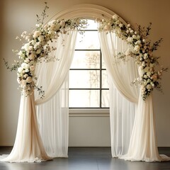 Background wedding with flowers generative Ai