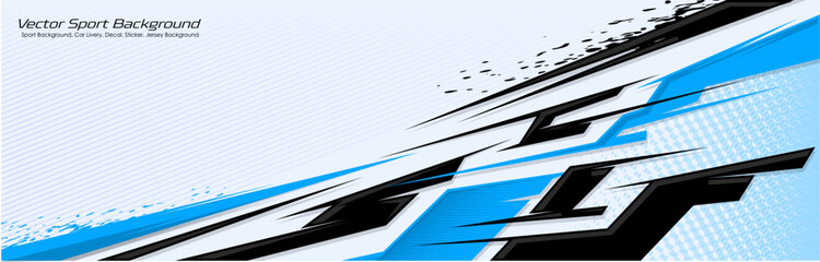 Abstract background for racing Sport Car Wrap design and vehicle livery in blue color combinations EPS 10