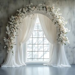 Background wedding with flowers generative Ai