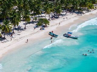 The most famous island in Dominican Republic, Saona, drone photo