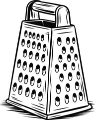Kitchen Grater Tool Doodle Illustration Cooking Utensil vector