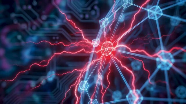 Anonymous hacker hand touching digital network interface with red skull virus icons executing cyber attack and dangerous malware infection risk in dark data security technology breach.