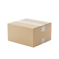 Cardboard Shipping Box Isolated Black Background Moving Packaging