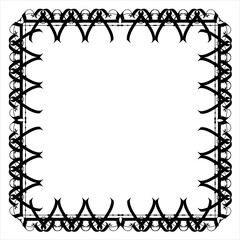 Vintage decorative vector frame in Gothic style - elegant black vector frame on white background, SVG,  middle ages, hallowen, This elegant vintage ornamental frame features a sophisticated black bo