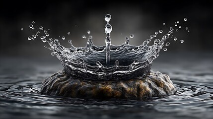 Ripple effect in calm water shaped like an eye, symbolizing calm observation and reflection.