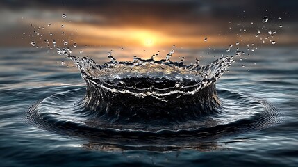 Ripple effect in calm water shaped like an eye, symbolizing calm observation and reflection.