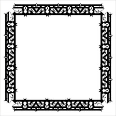 Vintage decorative frame in Gothic style - elegant black  frame on white background, JPG, 300 DPI 