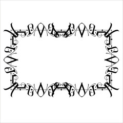 Vintage decorative frame in Gothic style - elegant black  frame on white background, JPG, 300 DPI 