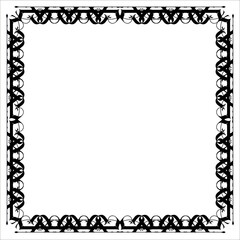 Vintage decorative frame in Gothic style - elegant black  frame on white background, JPG, 300 DPI 