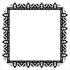 Vintage decorative frame in Gothic style - elegant black  frame on white background, JPG, 300 DPI 