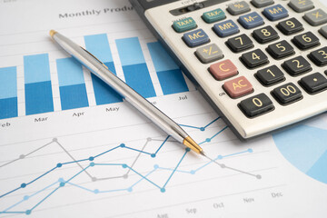 Pencil on graph paper. Financial development, Banking Account, Statistic, Investment Analytic research data economy.
