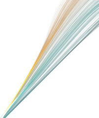 Abstract orange and teal light streaks flowing dynamically on a black background.