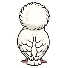 자코뱅비둘기, 뒷부분, 애니메이션 아트, jpeg (Jacobin, back view, animation art, jpeg)