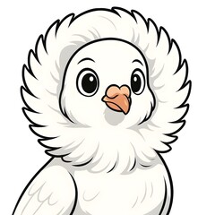 자코뱅비둘기, 클로즈업, 애니메이션 아트, jpeg (Jacobin, animation art, jpeg)