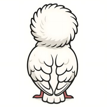 자코뱅비둘기, 뒷부분, 애니메이션 아트, jpeg (Jacobin, back view, animation art, jpeg)