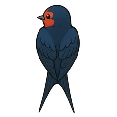 제비, 뒷부분, 애니메이션 아트, jpeg (Barn swallow, back view, animation art, jpeg)
