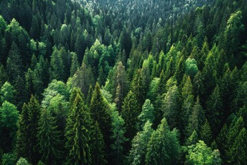 Dense green forest representing biodiversity and natural carbon capture. Sustainable forest management and environmental protection for a cleaner planet and climate balance. MZ