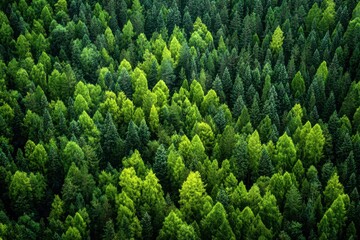 Dense green forest representing biodiversity and natural carbon capture. Sustainable forest management and environmental protection for a cleaner planet and climate balance. MZ