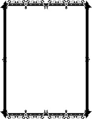 Vintage decorative frame in Gothic style - elegant black frame on transparent background, PNG, 300 DPI, middle ages, hallowen, Christmas.