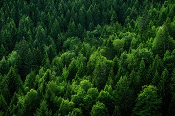 Dense green forest representing biodiversity and natural carbon capture. Sustainable forest management and environmental protection for a cleaner planet and climate balance. MZ