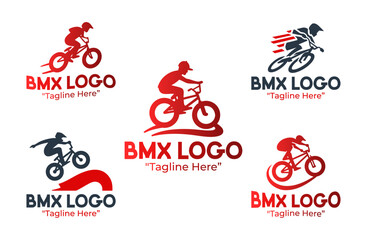 Obraz premium 5 BMX Logo Set Dynamic Extreme Cycling Emblem Collection