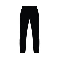Black Silhouette of Trousers on a White Background pants