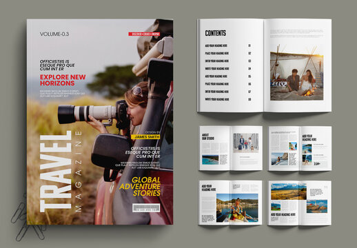 Travel Magazine Template Modern Adventure Layout