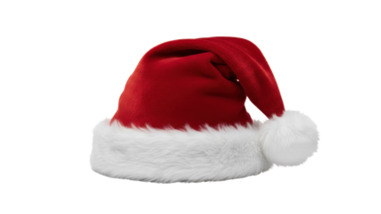 Red Santa Hat with White Faux Fur Trim Product Shot
