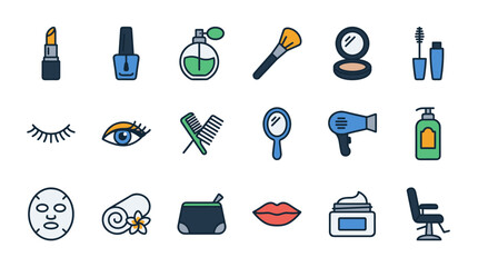 Beauty and Spa Vector Icon Sheet File – Makeup, Skincare, and Salon Symbols
