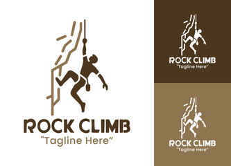 Rock Climb Logo Adventure Cliff Climbing Emblem