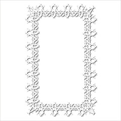 Vintage decorative  frame in Gothic style - elegant white frame on white background, JPG, 300 DPI , north runes frame, middle ages, hallowen, Christmas.