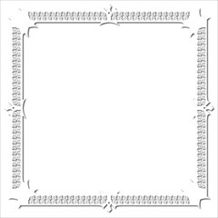 Vintage decorative  frame in Gothic style - elegant white frame on white background, JPG, 300 DPI , north runes frame, middle ages, hallowen, Christmas.
